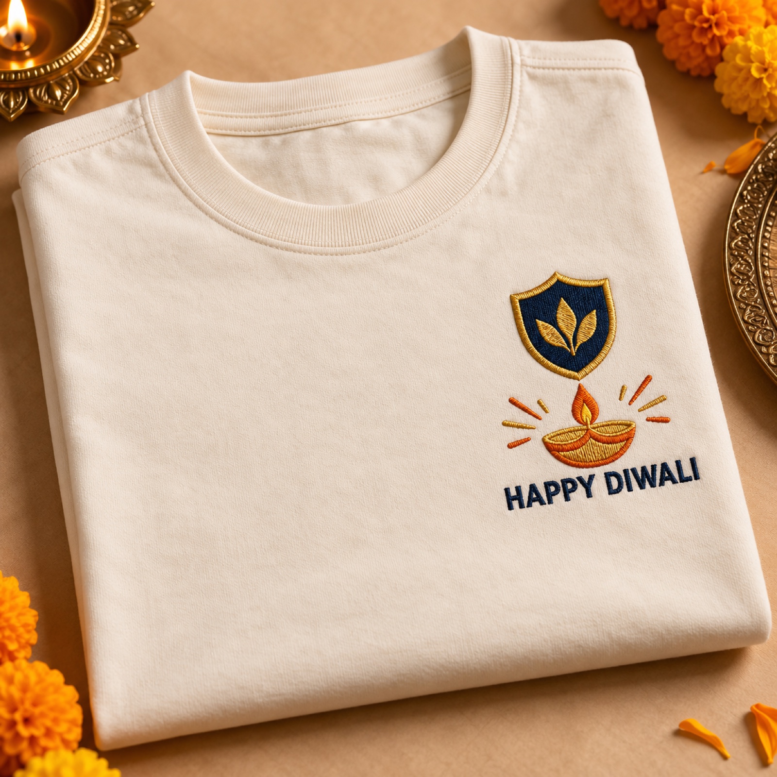 Corporate Diwali T-Shirt – Logo + Happy Diwali