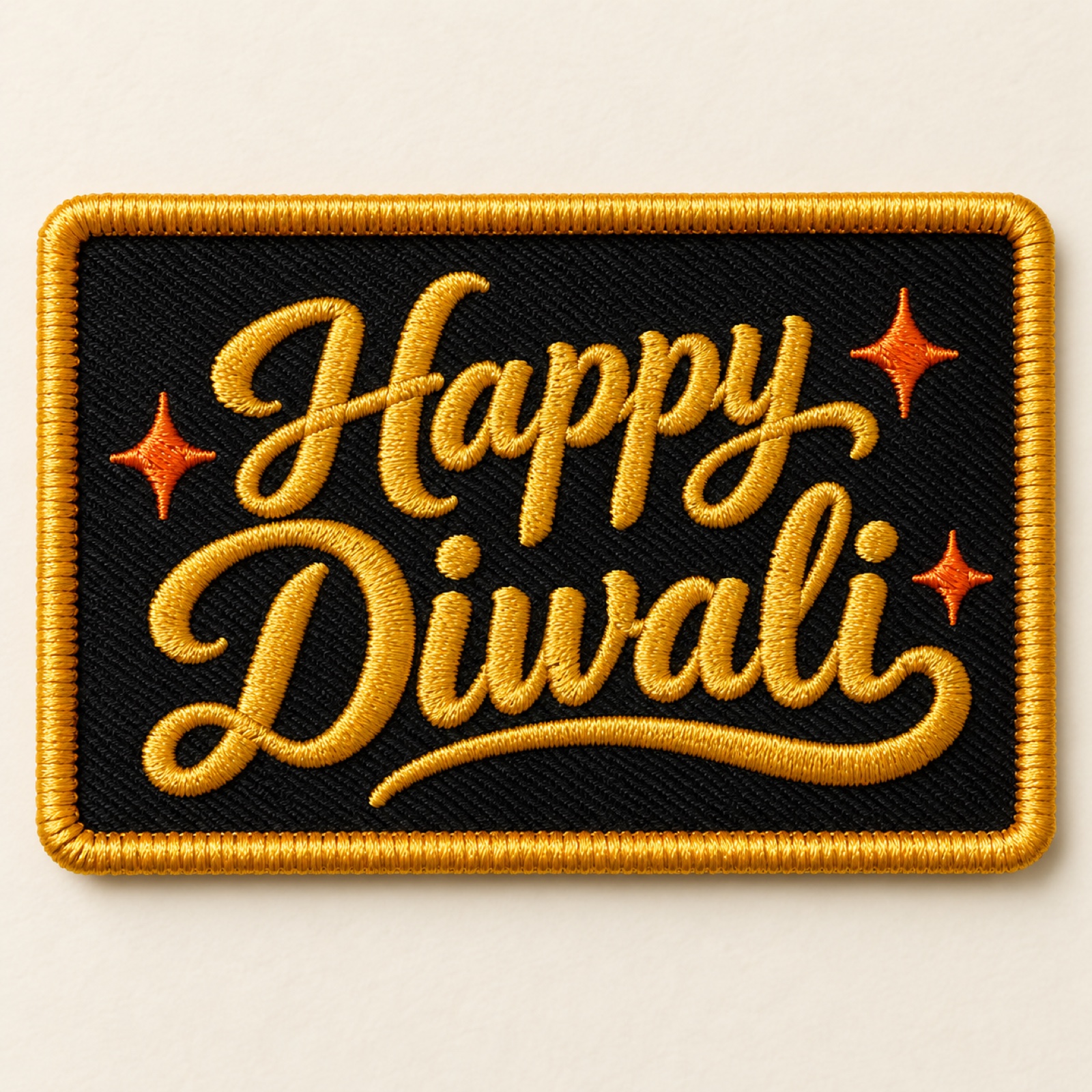 Happy Diwali Script Embroidered Patch