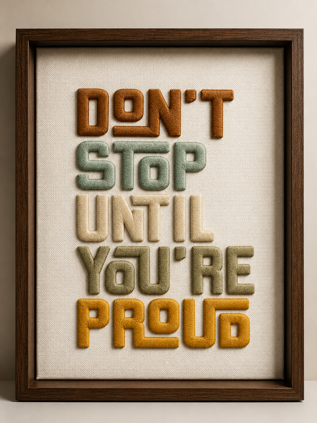 Personalised Quote Embroidered Frame — 3D Puff
