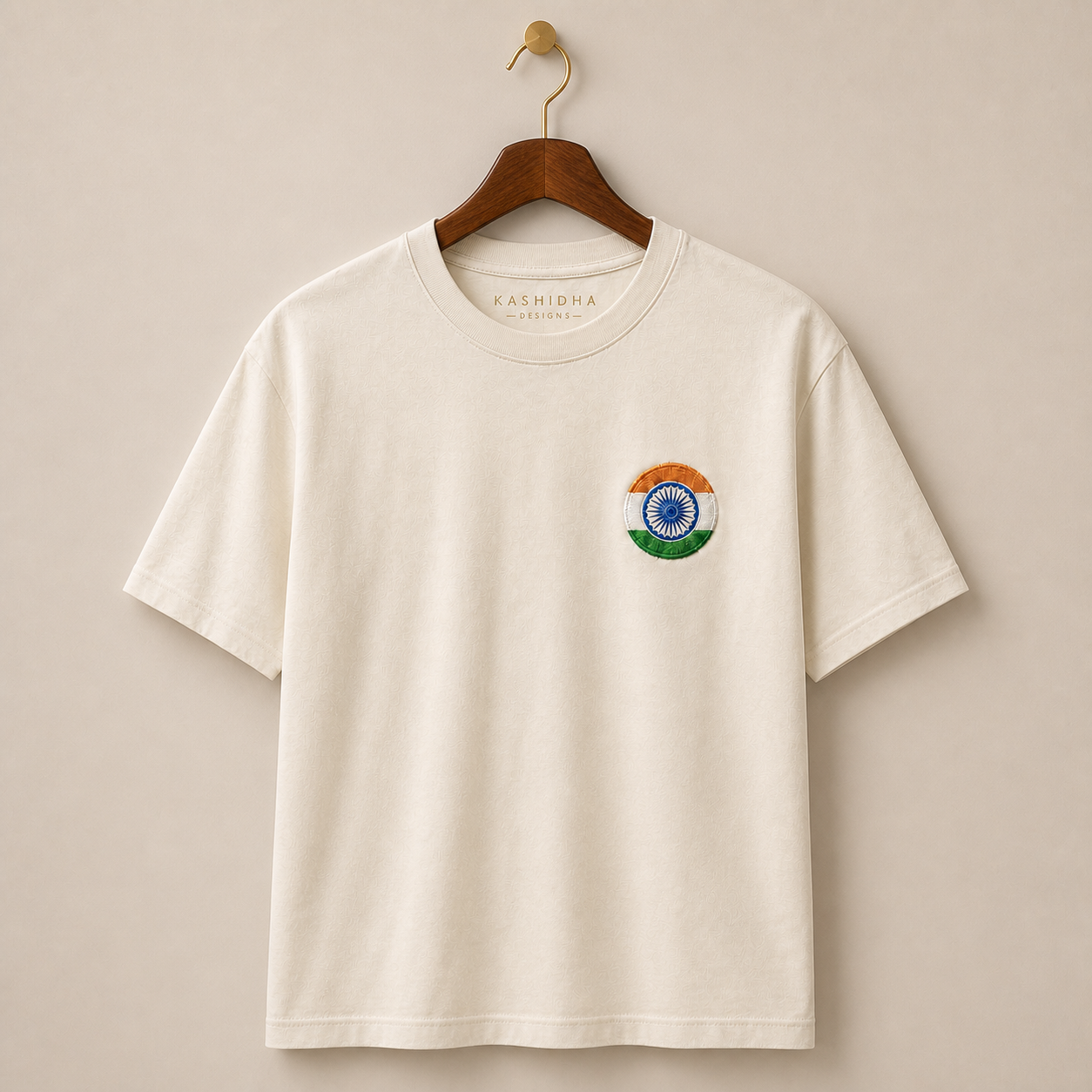 Tiranga Pride – Indian Flag Embroidered T-Shirt