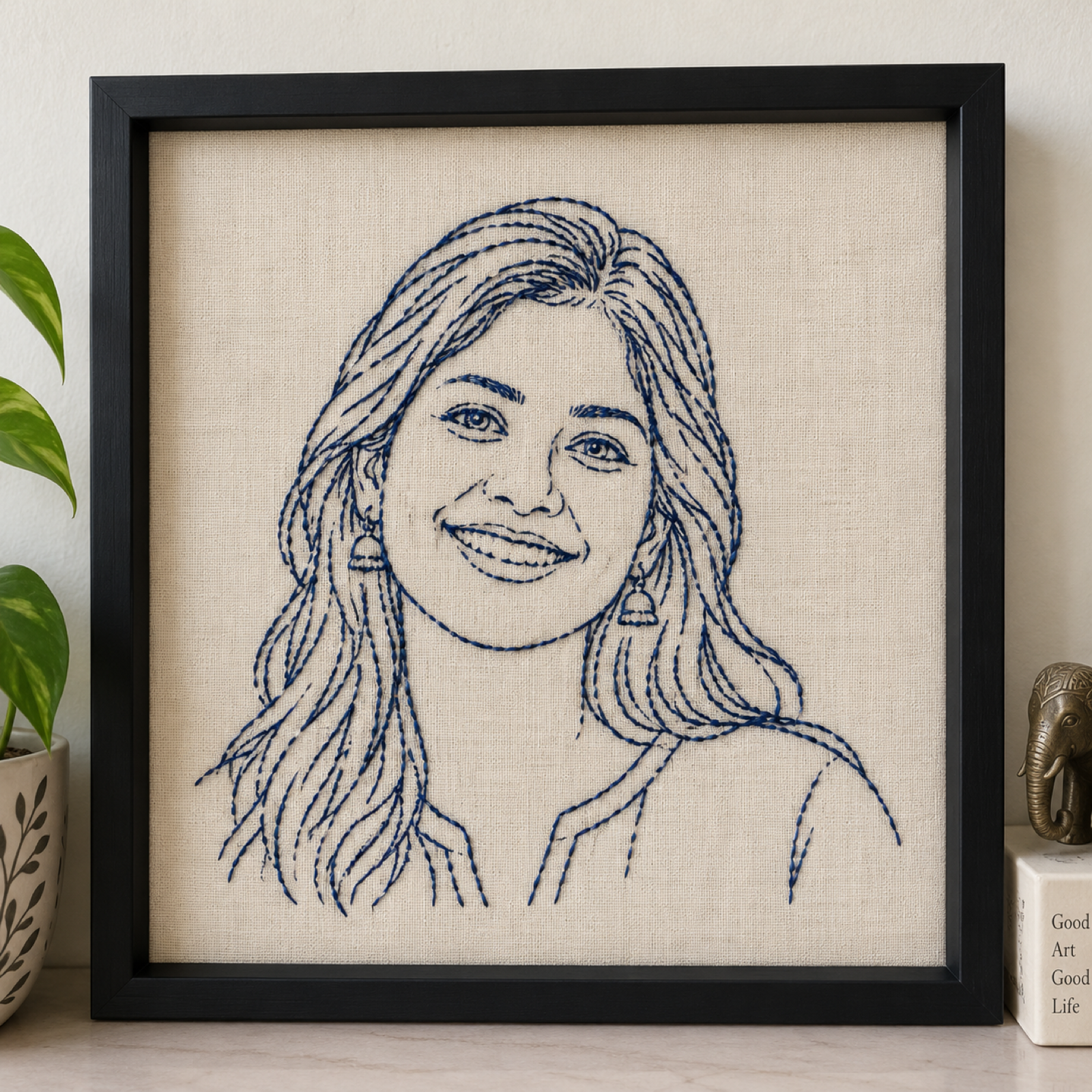 Photo to Embroidery Portrait Frame – Custom Embroidered Portrait
