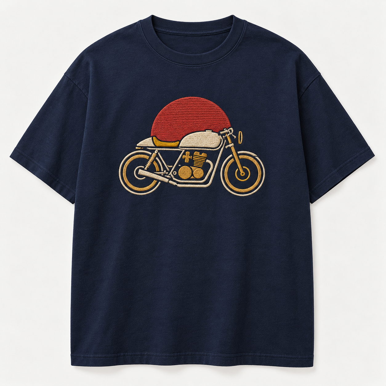 Cafe Racer Ready-Made Embroidered Oversized T-Shirt