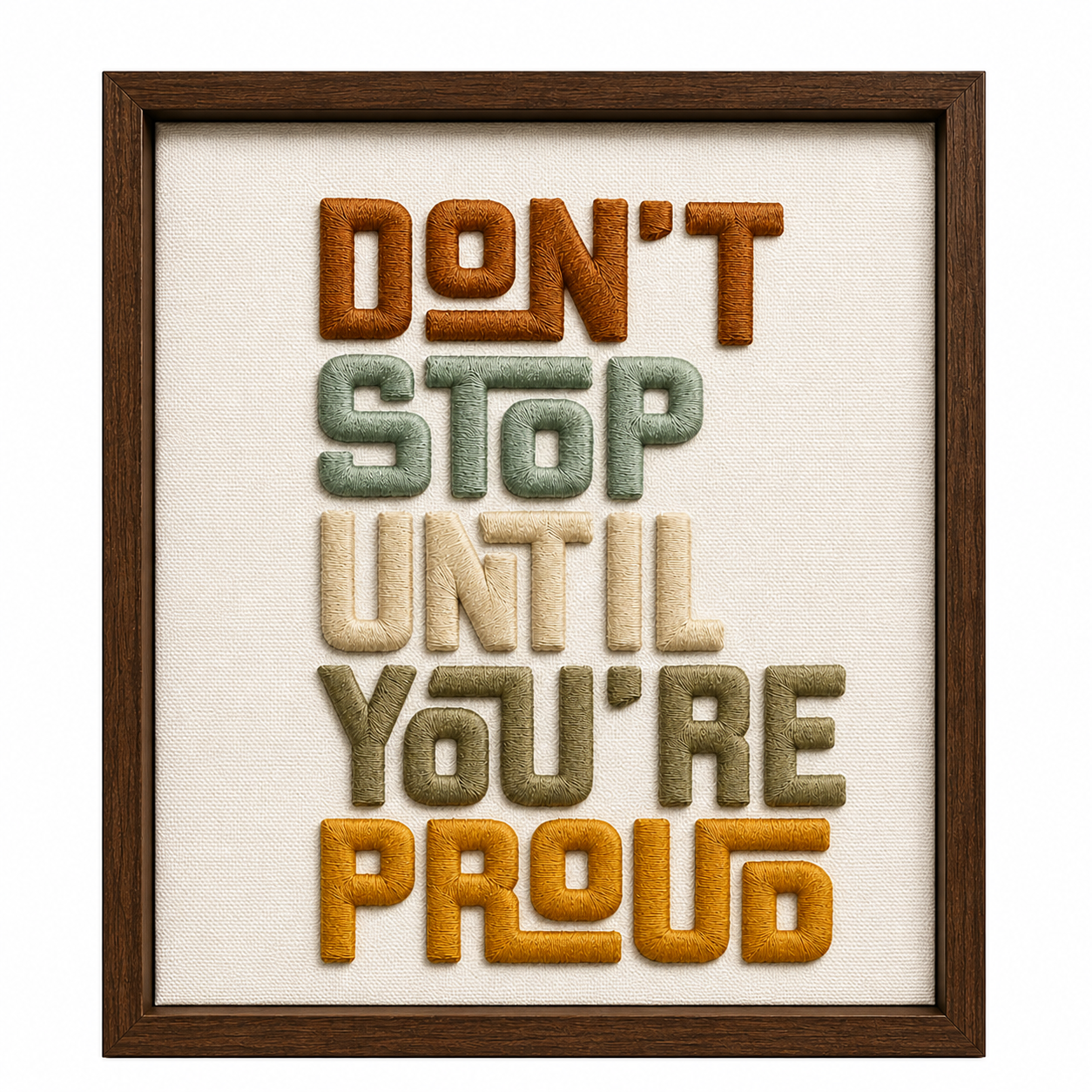 Personalised Quote Embroidered Frame - 3D Puff