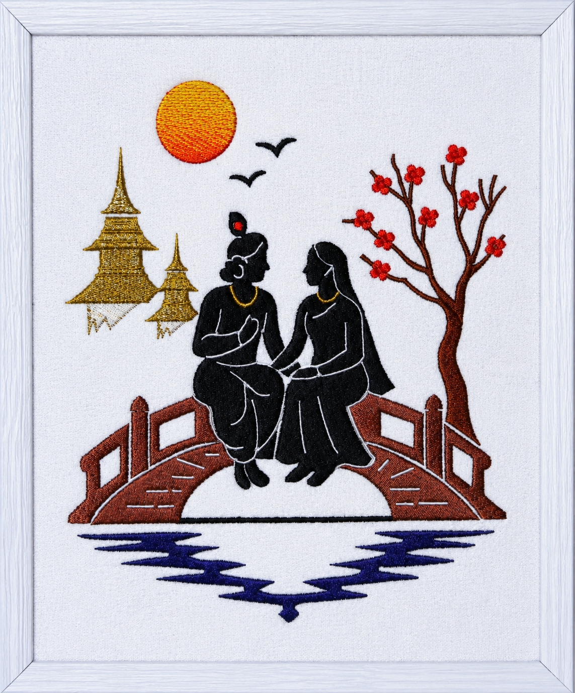 Radha Krishna – Eternal Love Embroidered Frame