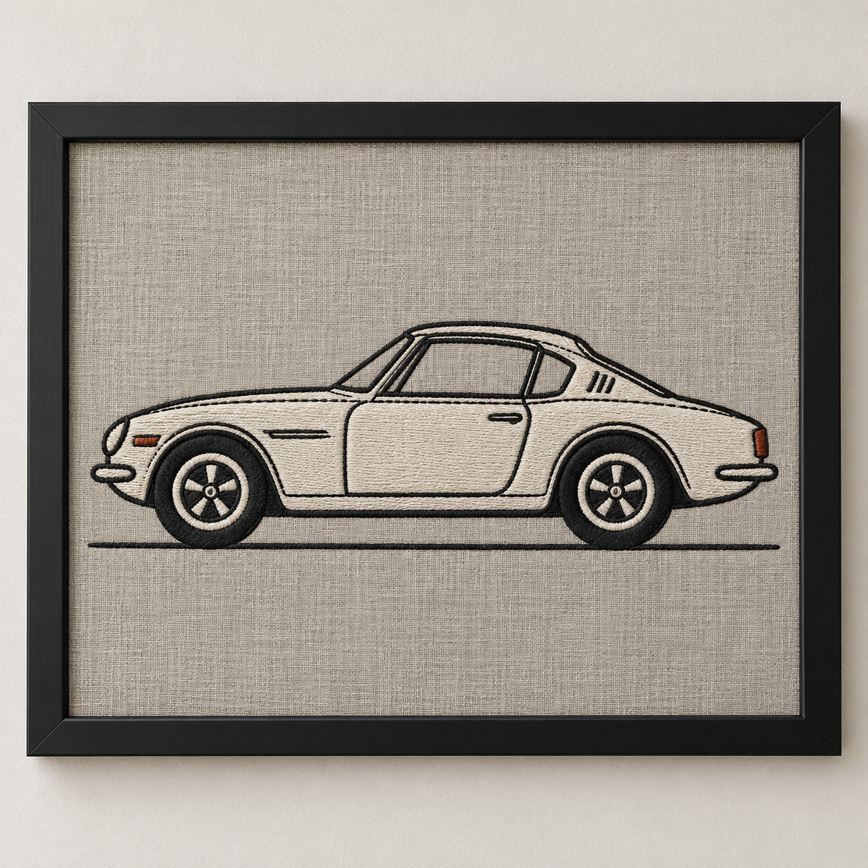 Custom Classic Car Portrait Embroidered Frame