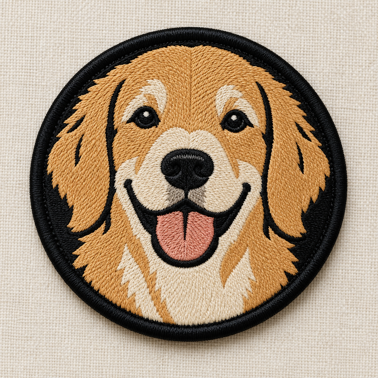 Golden Retriever Face Embroidered Patch