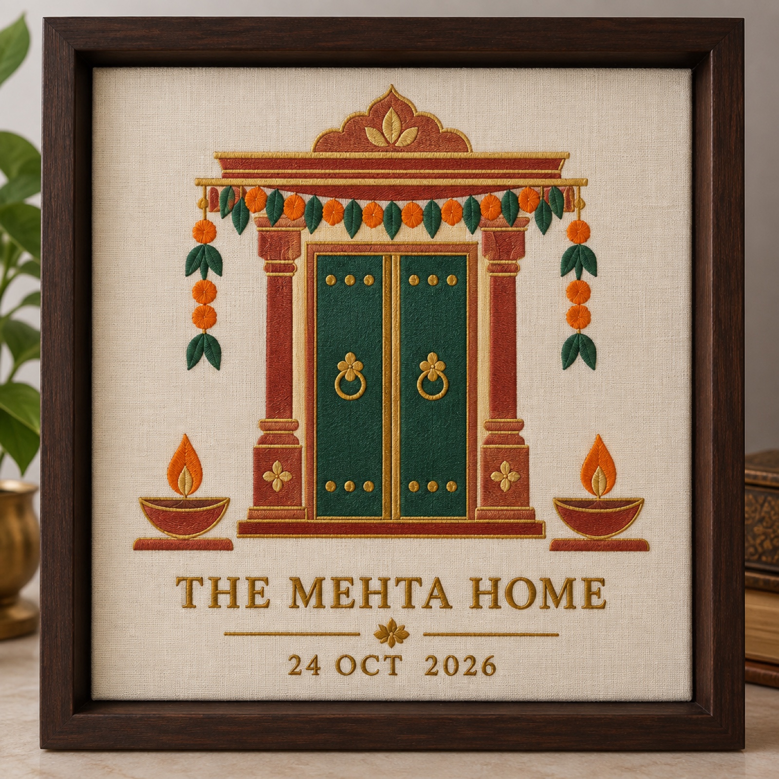 New Home Diwali Frame – Griha Pravesh Keepsake