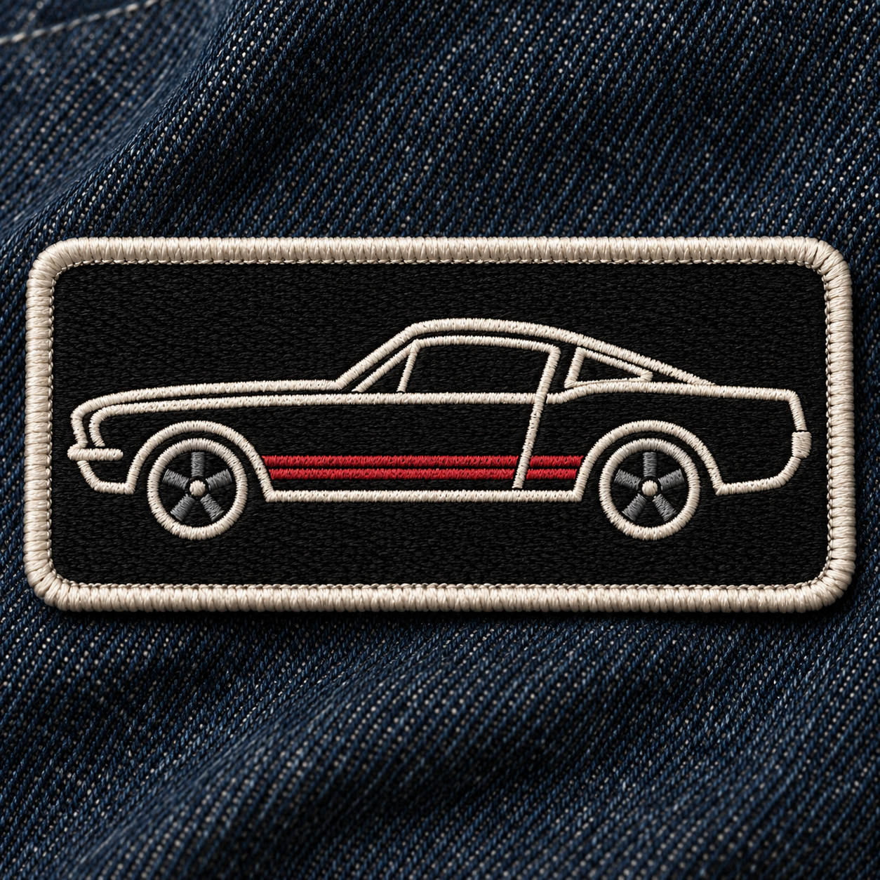 Classic Car Silhouette Embroidered Patch