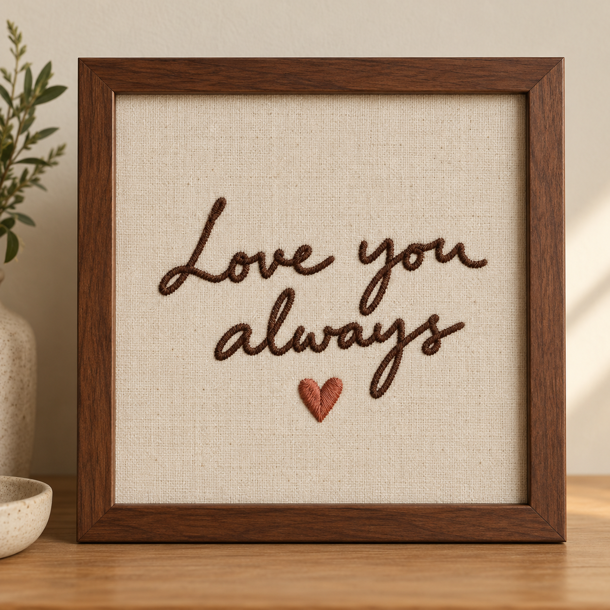 Custom Handwritten Note Embroidered Keepsake Frame
