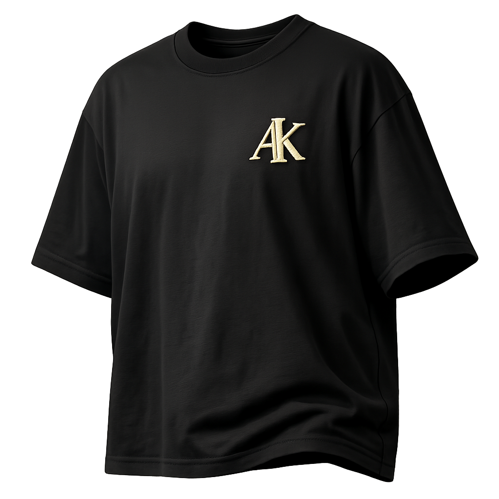 Minimal Monogram Embroidered Oversize T-Shirt