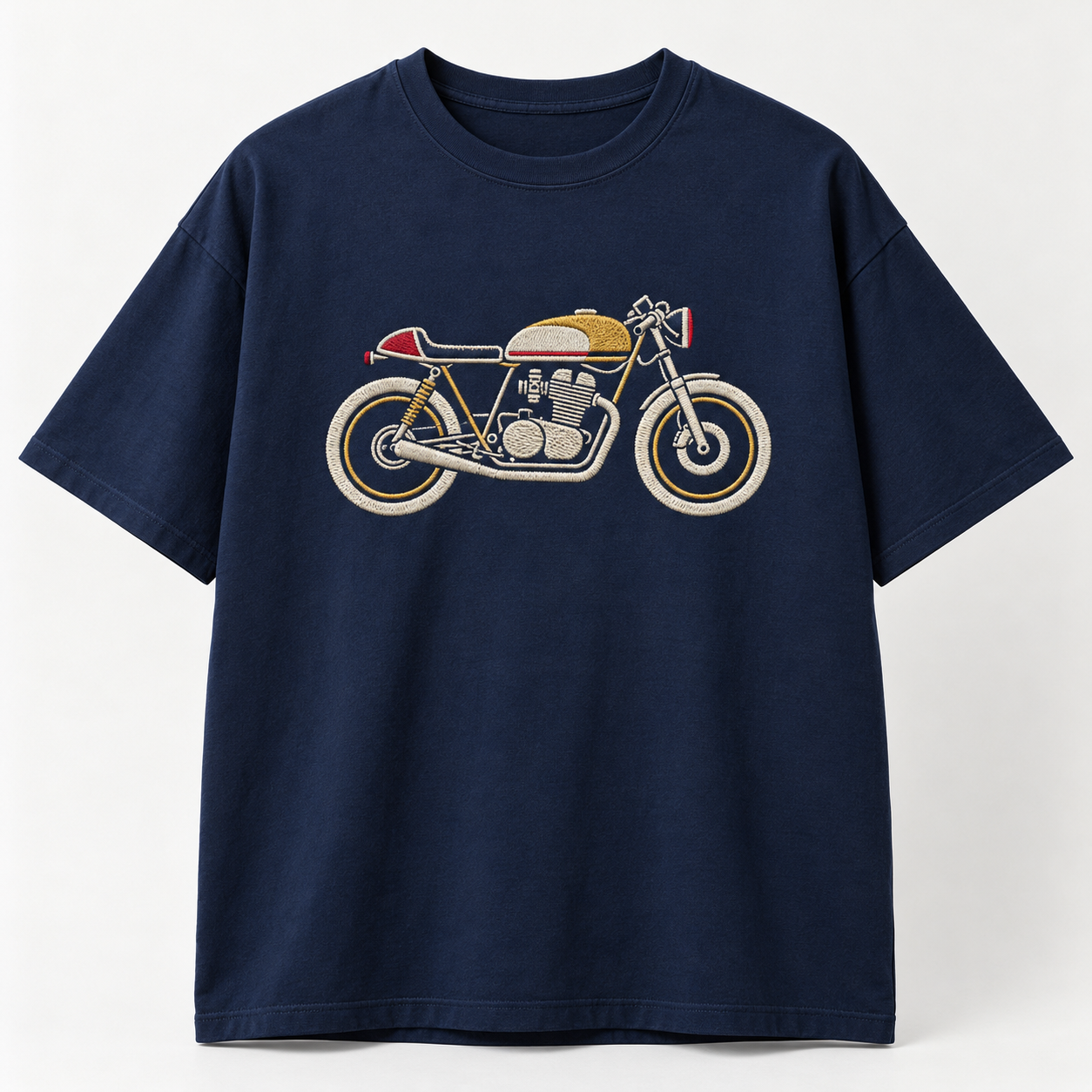 Custom Motorcycle Embroidered Oversized T-Shirt