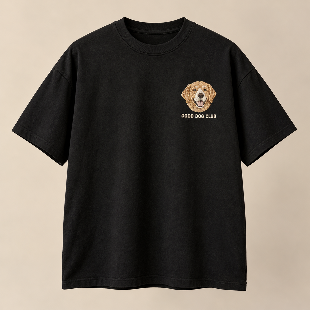 Good Dog Club Ready-Made Embroidered Oversized T-Shirt