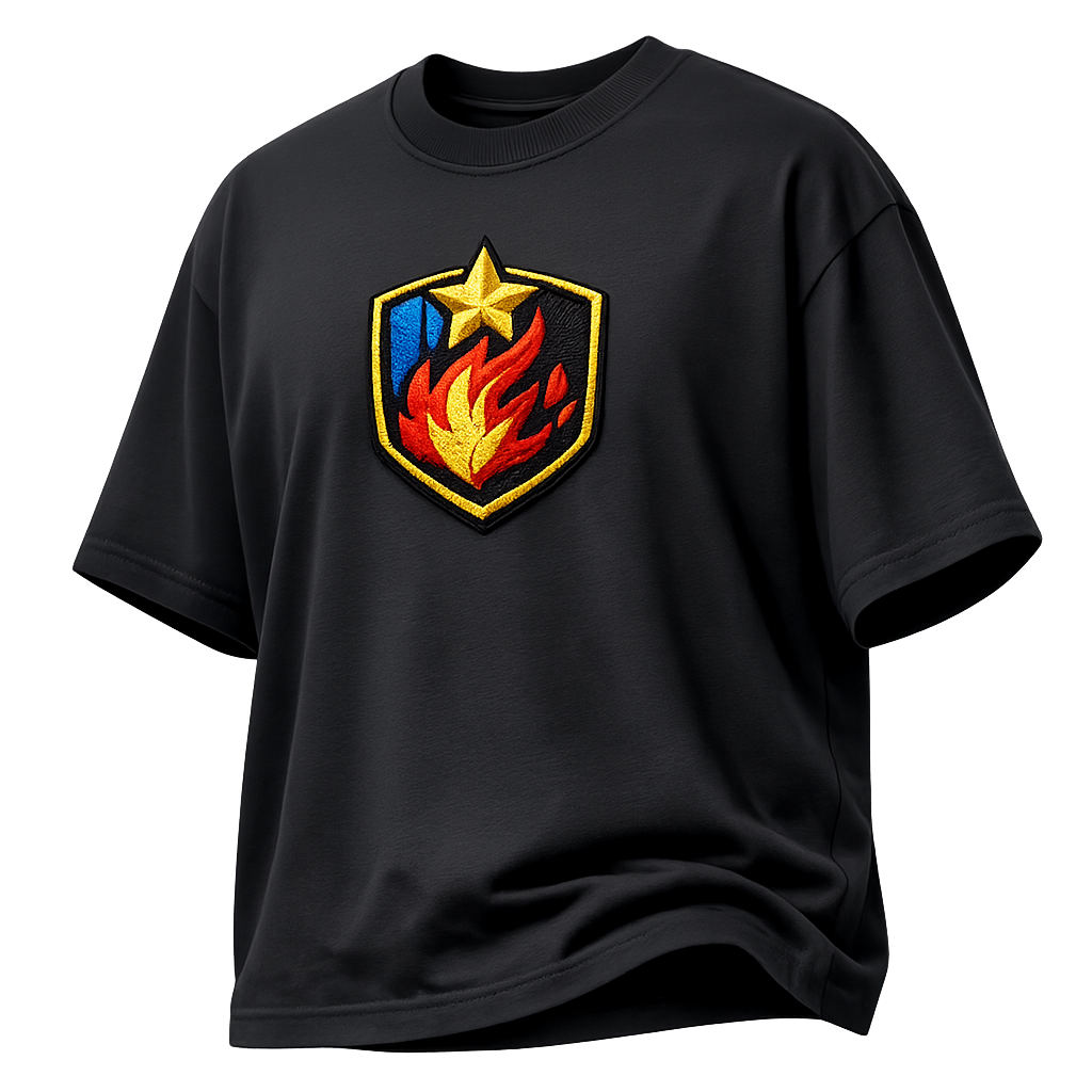 Anime Crest Embroidered Oversize T-Shirt
