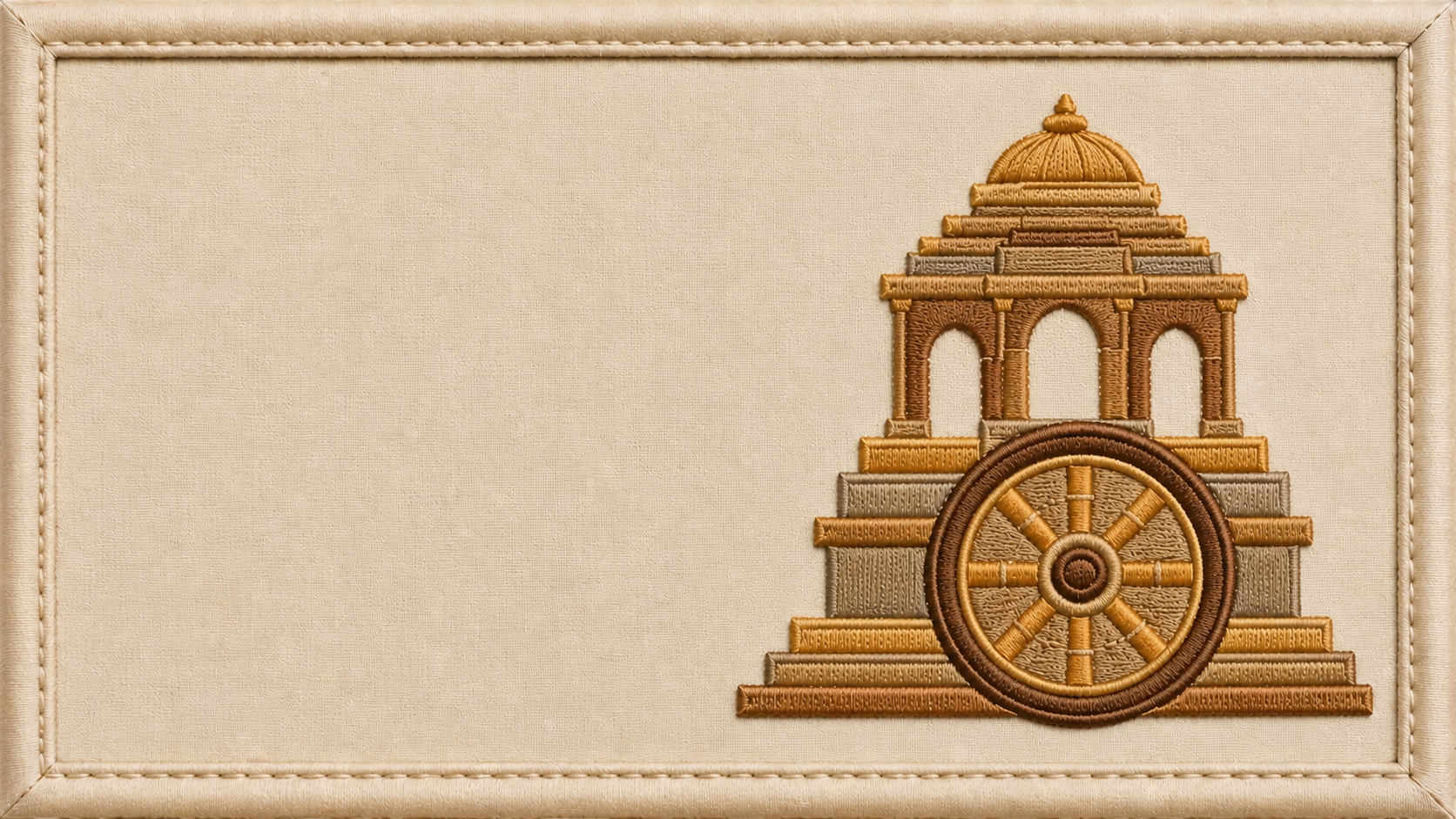 Machine-embroidered Hampi stone chariot, Karnataka