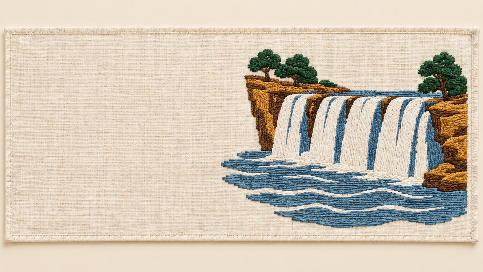 Machine-embroidered Chitrakote Falls, Chhattisgarh