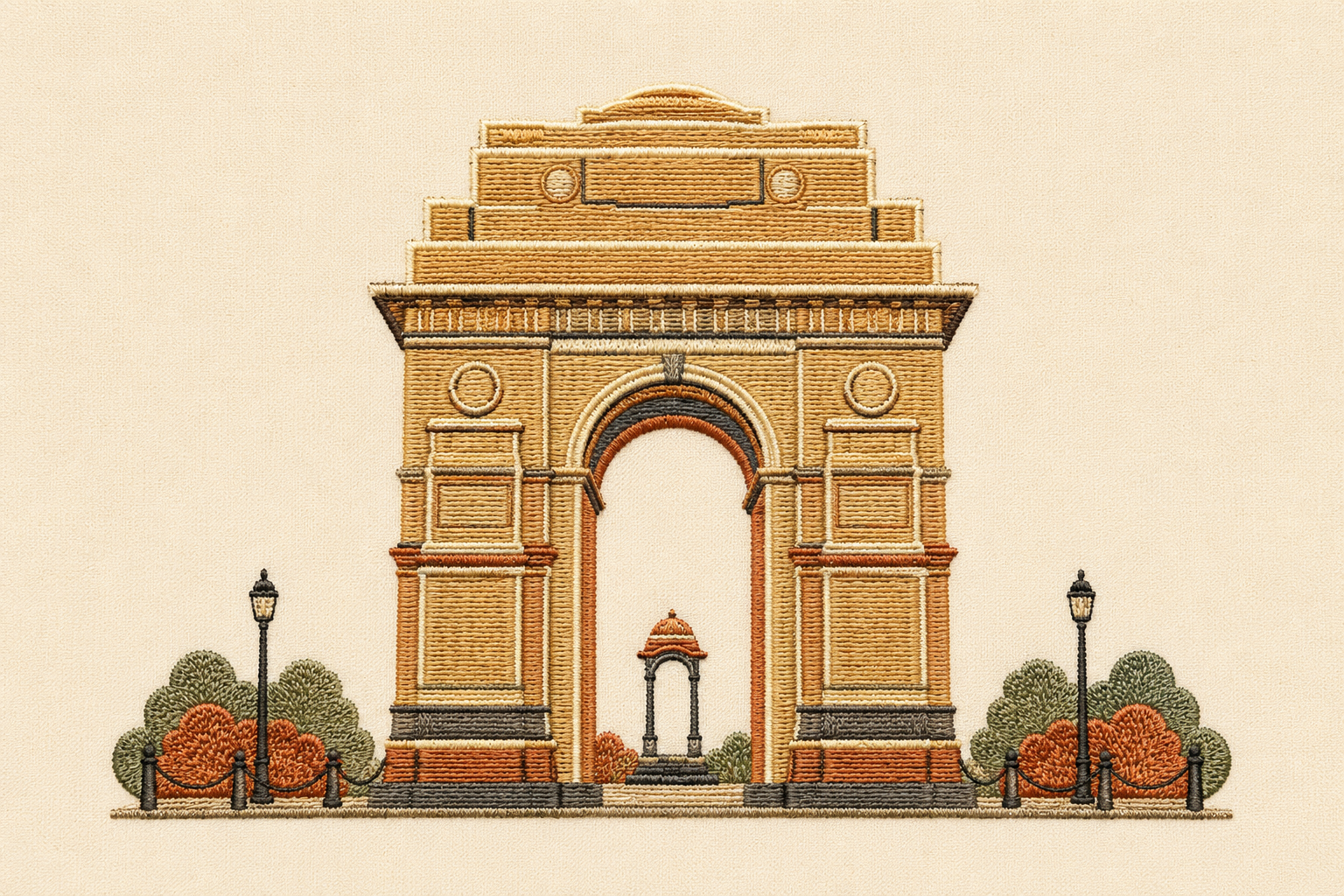Embroidered art of India Gate, New Delhi