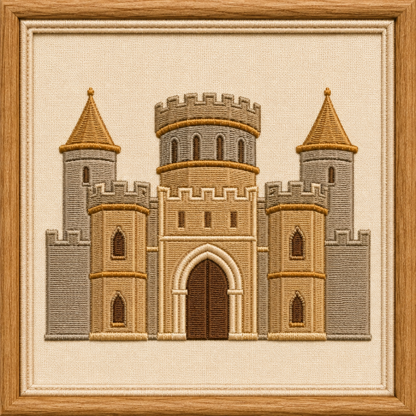 Embroidered Bangalore Palace framed wall art