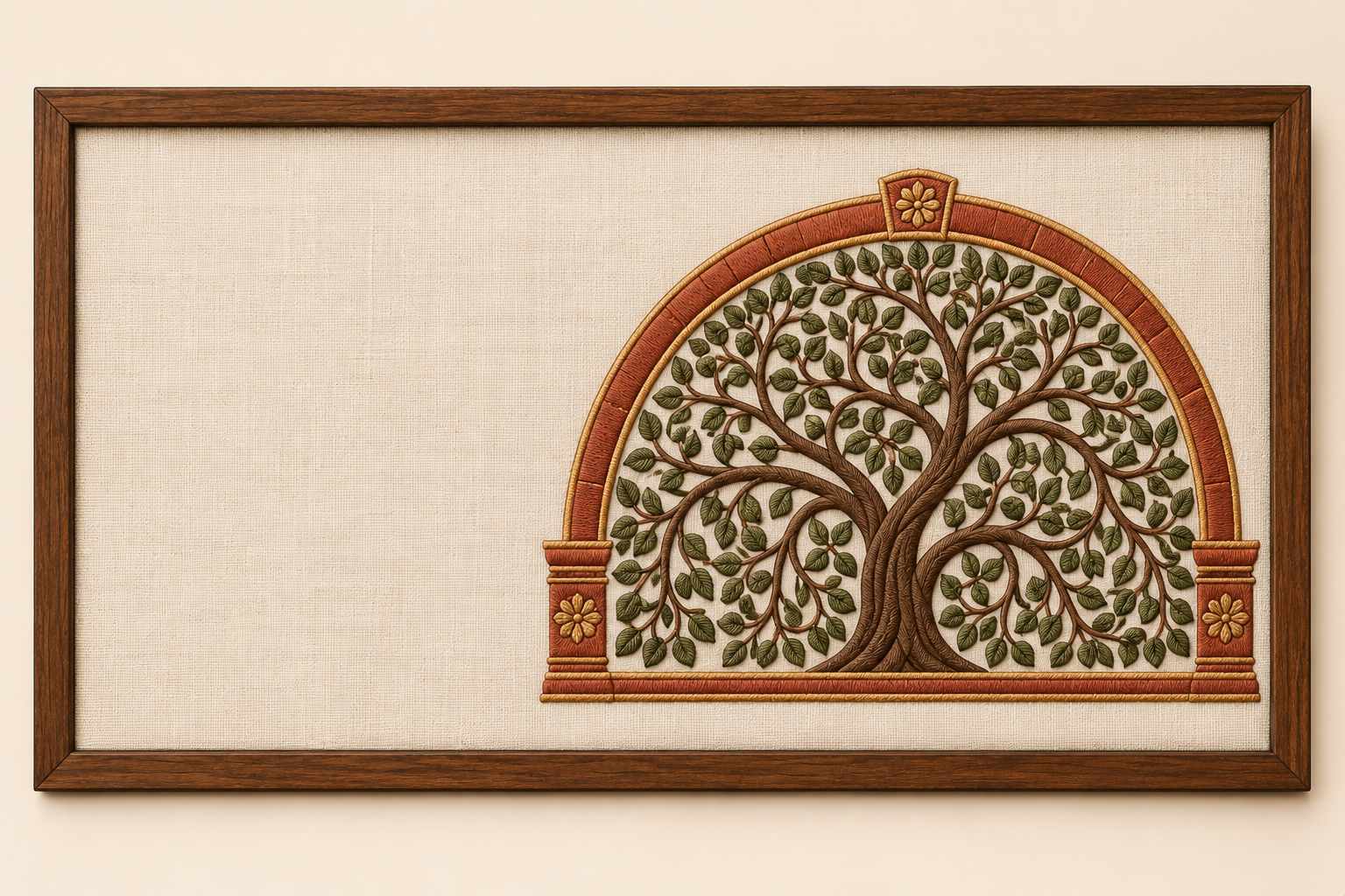 Machine-embroidered Sidi Saiyyed tree-of-life jali, Ahmedabad