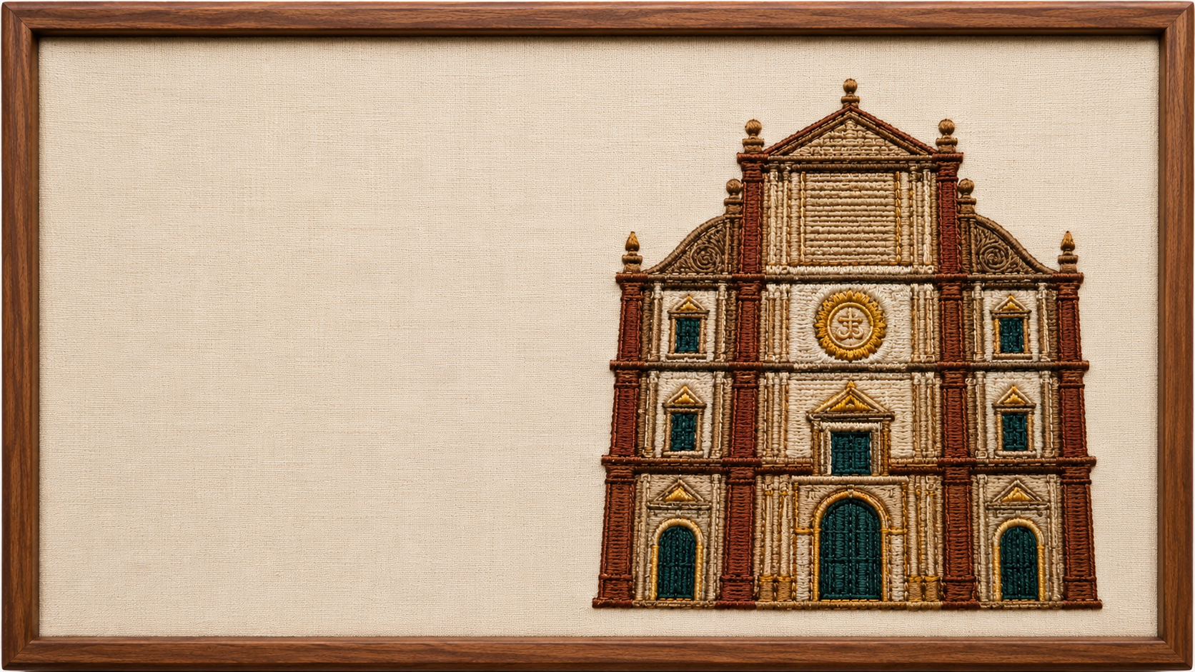 Machine-embroidered Basilica of Bom Jesus, Old Goa